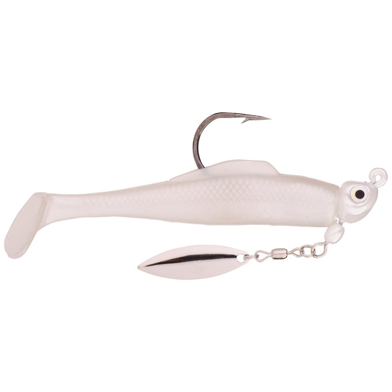 Strike King (STM14-844) Saltwater Speckled Magic Fishing Lure, 84 - Pearl, 1/4 oz, Under-Spin Blade